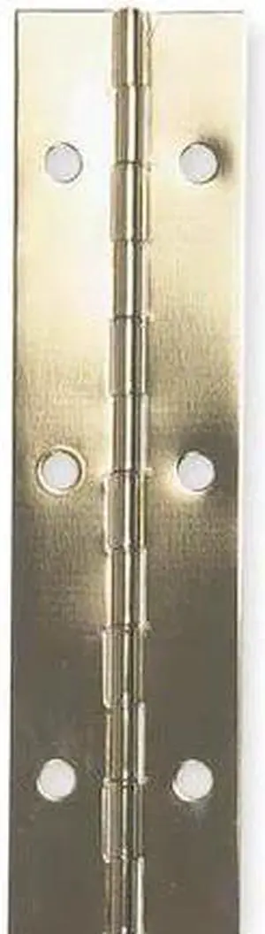 ZORO SELECT 1CCF1 3/4 in W x 72 in H Bright Brass Continuous Hinge
