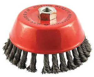 ZORO SELECT 66252839091 Cup Brush,Knotted,6" dia.,Arbor Hole