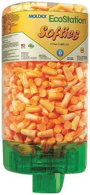 MOLDEX 6701 Disposable Uncorded Ear Plugs with Dispenser, Bullet Shape, 33 dB,