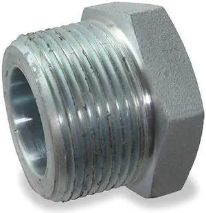 ZORO SELECT 1MPN3 3/8" MNPT x 1/4" FNPT Galvanized Hex Bushing, Fitting