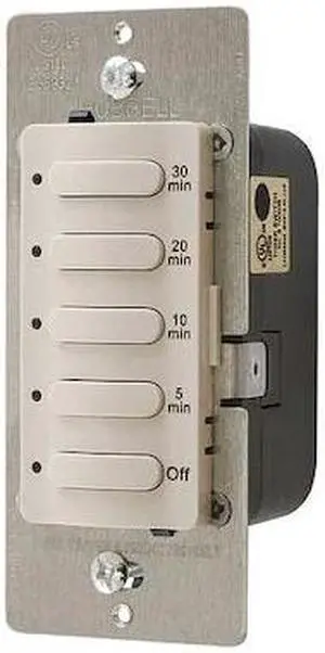 HUBBELL WIRING DEVICE-KELLEMS DT5030LA Timer, Electronic, 120/277V, Light Almond