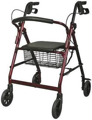 ZORO SELECT MDS86850E Burgundy Basic Rollator