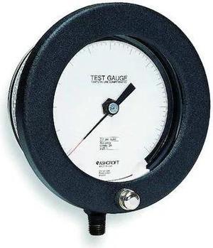 ASHCROFT 451082AS02L400C4 Test Pressure Gauge, 0 to 400 psi, 4 1/2 in Dial, 1/4