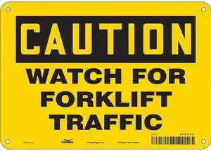 CONDOR 476P22 Safety Sign, 7 in Height, 10 in Width, Aluminum, Vertical