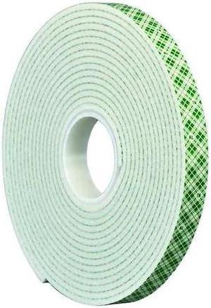 3M 4032 Double-Sided Foam Tape, 1/2 in W, 5 yd L, 1/32 in, Polyurethane Foam,