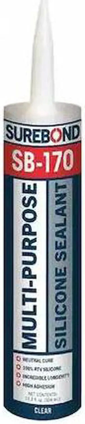 SUREBOND SB-170 T CL Neutral/Oxime Cure Silicone Sealant, 10.3 oz, Clear, Temp