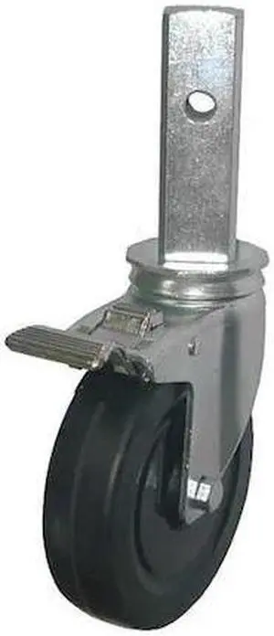 ZORO SELECT 20TM40 Swivel Stem Caster,Rubber,5 in.,240 lb.