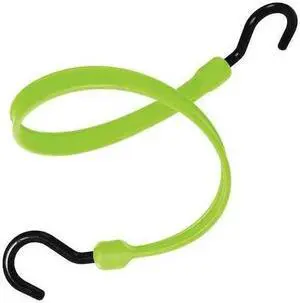 Safety Green Polyurethane Bungee Strap with J-Hooks, Bungee Length: 24"