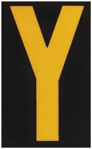BRADY 5000-Y Reflective Numbers And Letters,Y,PK25