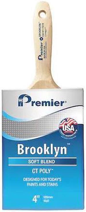 PREMIER 17315 4" Wall Soft, Polyester Bristle, Paint Brush, Hardwood Handle