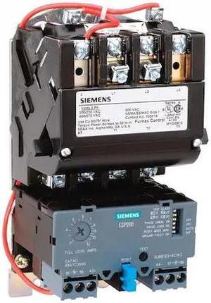 SIEMENS 14EUE32AA Nonreversing NEMA Magnetic Motor Starter, No Enclosure NEMA