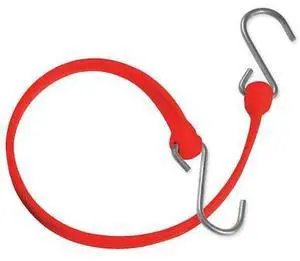 THE BETTER BUNGEE BBS24GR Polystrap,Red,24 in. L,Galvanized Steel