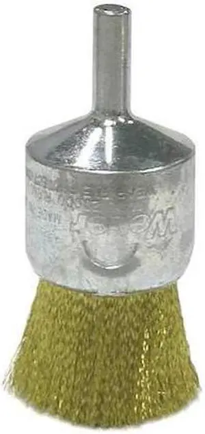 WEILER 93805 Crimped Wire End Wire Brush, Brass, 1"