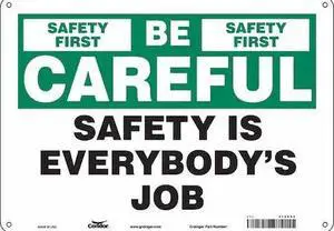 CONDOR 475H62 Safety Sign, 10 in Height, 14 in Width, Polyethylene, Horizontal