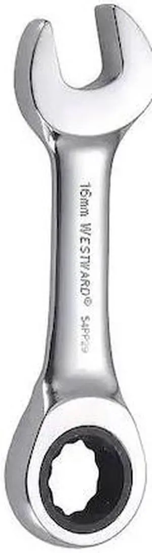 WESTWARD 54PP29 Wrench, Combination/Stubby, Metric, 16mm
