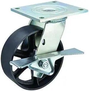 ZORO SELECT P21S-C060R-15-CB-001 Swivl Plt Castr,Cast Iron,6 in.,1200 lb.