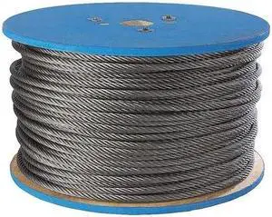 PEERLESS CHAIN PEE-4503290 Flexible Wire Rope,Galv. ST,3/16in,250ft