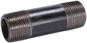 ZORO SELECT 40506 3/4" x 4" Black Pipe Nipple Sch 80