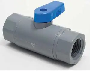 ZORO SELECT 6380090 1/4" FNPT PVC Ball Valve Inline