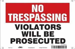 CONDOR 473M65 Safety Sign,10" W,7" H,0.032" Thickness, 473M65