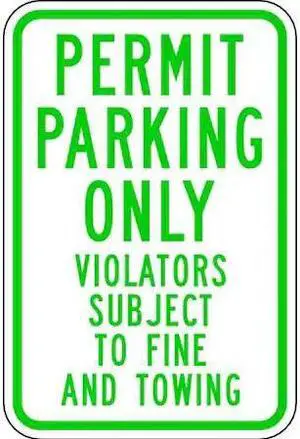 LYLE RP-117-12HA Permit Parking Sign,18" x 12, RP-117-12HA