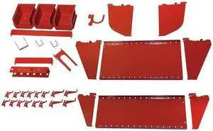 WALL CONTROL 35-K-WRKRD Workstation Slotted Accessory Kit,Red