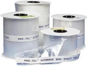 ZORO SELECT 5CPT2 Open Poly Bags on a Roll, 12" x 8", 1.40 mil, Clear, None,