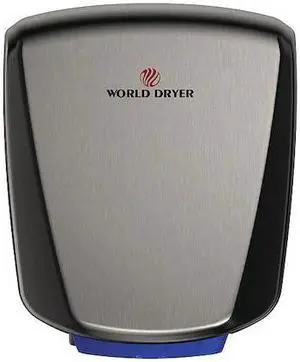 WORLD DRYER Q-973A2 Automatic Hand Dryer, 8 sec Dry, 69 dB, 120V AC; 208V AC;