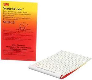 3M SPB-13 Wire Marker Book,Preprintd,Slf-Adhes,PK5