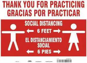 CONDOR HWB746A1014 Thank You For Practicing Sign, 14" W x 10" H, English,