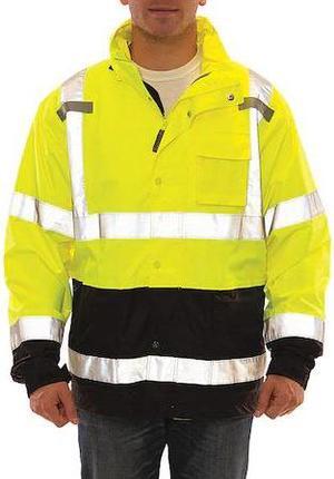 TINGLEY J27122 Jacket, Polyurethane/Polyester, Class 3 R, Green; Yellow, M