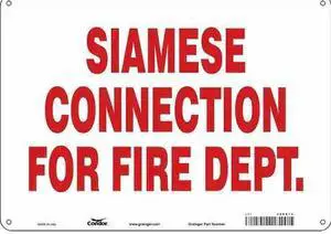 CONDOR 469G14 SAFETY SIGN FIRE AND EMERGENCY, 10 in Height, 14 in Width,