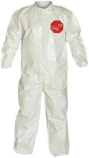 DUPONT SL125BWHMD001200 Chemical Resistant Coverall, Collared, M, Tychem(R)