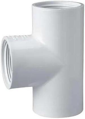 ZORO SELECT 405007 PVC Tee, FNPT x FNPT x FNPT, 3/4 in Pipe Size