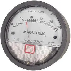 DWYER INSTRUMENTS 2000-00 Dwyer Magnehelic Pressure Gauge,0 to 0.25 In H2O
