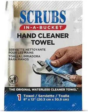 SCRUBS 42201 Hand Cleaning Towels, 8 in x 12 in, Scrubs-in-a-Bucket, 100