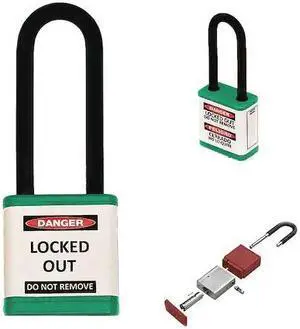 ZING 710KA-GREEN Lockout Padlock,3" Shackle Height