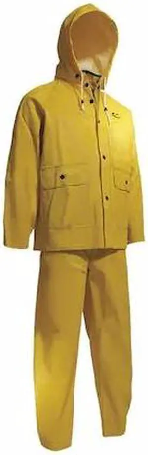 ONGUARD 7601700 3-Piece Rainsuit, PVC, 0.65 mm Thick, Detachable, Yellow, 2XL