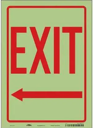 CONDOR 480M76 Exit Sign, English, 10" W, 14" H, Vinyl, Red, White