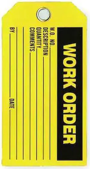 ZORO SELECT 2RMV2 Work Order Tag, Cleaning and Maintenance, Polyester, 3 in H x