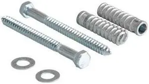 ZORO SELECT CS-33-KIT-2 Concrete Mounting Kit, Steel, 6-3/8" Height, 3/4"