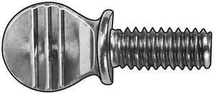 ZORO SELECT TSFI-100075S0-025P Thumb Screw, #10-32 Thread Size, Spade, Zinc