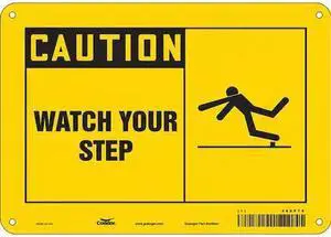 CONDOR 469P79 Safety Sign, 7 in Height, 10 in Width, Aluminum, Vertical