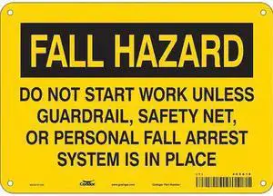 CONDOR 465A18 Safety Sign, 7 in Height, 10 in Width, Aluminum, Vertical