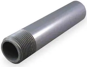 ZORO SELECT 1888-040 2-1/2" MNPT x 4" TOE PVC Pipe Nipple Sch 80