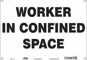 CONDOR 465G06 Safety Sign, 10 in Height, 14 in Width, Polyethylene, Horizontal