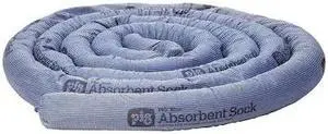 PIG PIG202 Sorbent Sock, 14 gal, 3 in x 10 ft, Universal, Blue, 8 PK
