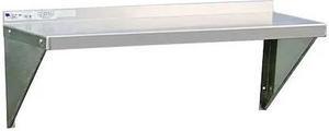 NEW AGE INDUSTRIAL NS675 Aluminum Wall Shelf, 12"D x 24"W x 13-1/4"H, Silver