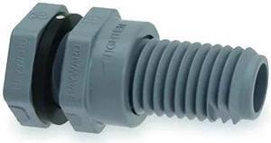 HAYWARD FLOW CONTROL BFA3020TFS Bulkhead Tank Fitting, 2", PP/FPM, FPT x FPT