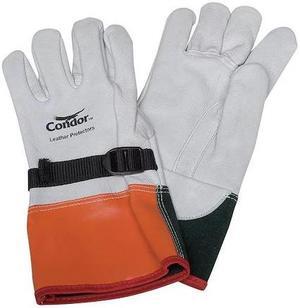 CONDOR 4FPF9 Elec. Glove Protector, 7, Wht/Org/Grn, PR